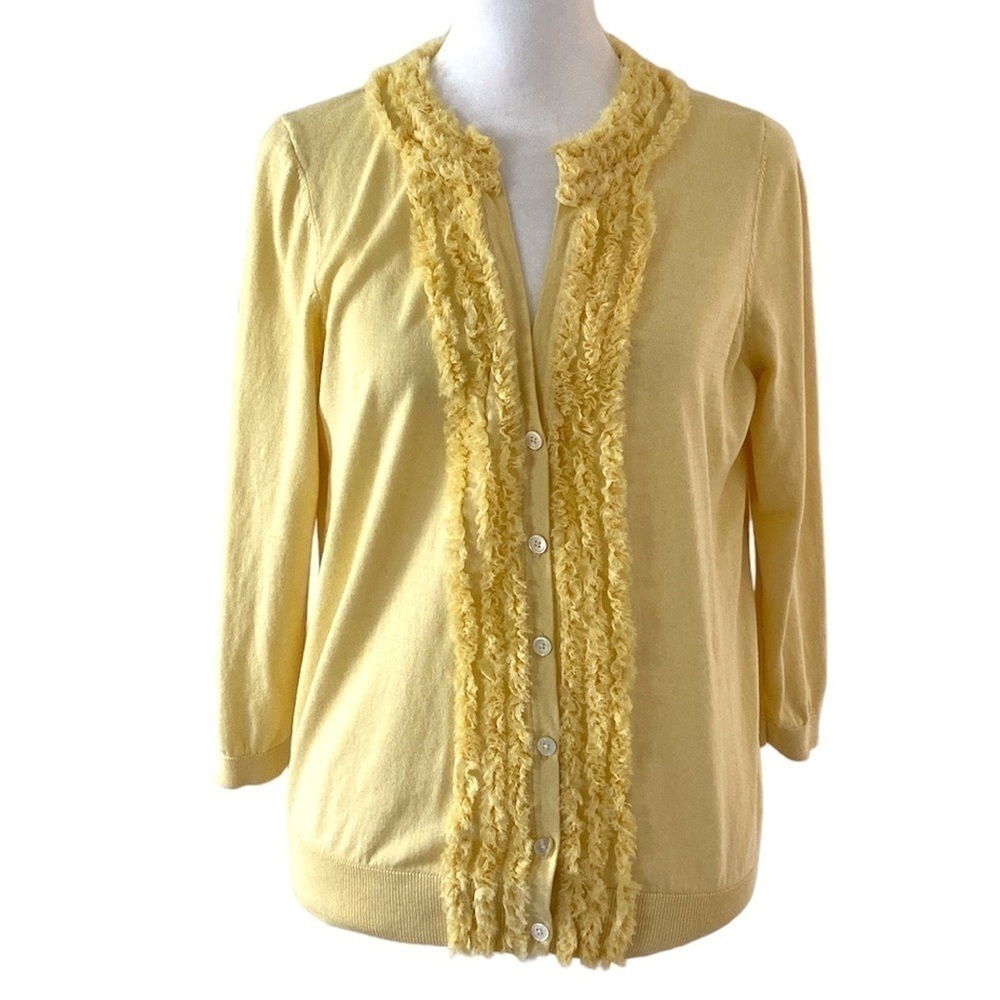 Talbots medium cardigan yellow button down